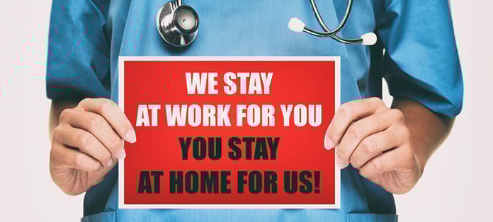 Americans Stay Home! The Lives of RNs and All Healthcare Providers Depend on You.